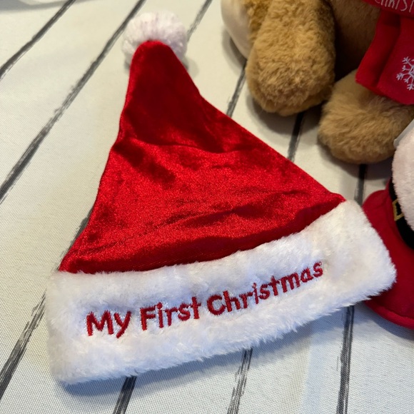 My First Christmas Bundle - Santa Hat, Baby Booties, Stuffed Reindeer - Picture 2 of 5